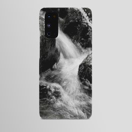 Tumbling Cascading Waters of the Scottish Highlands in Black and White Android Case