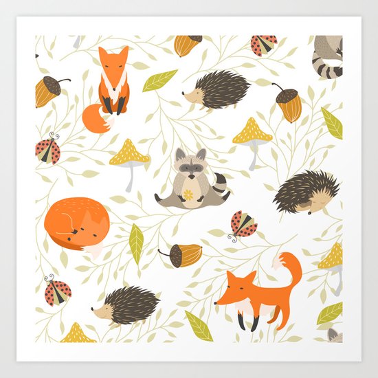 Cute animals Art Print