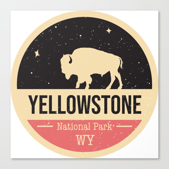 Yellowstone National Park Badge Canvas Print