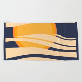 SunSeeker - Dark Colourful Minimalistic Retro Art Pattern Design Beach Towel