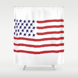The Star-Spangled Banner / USA Flag / Hand-painted Shower Curtain