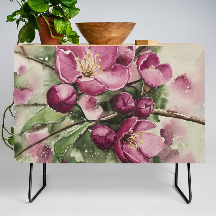 Malus Royalty Watercolour Painting Credenza