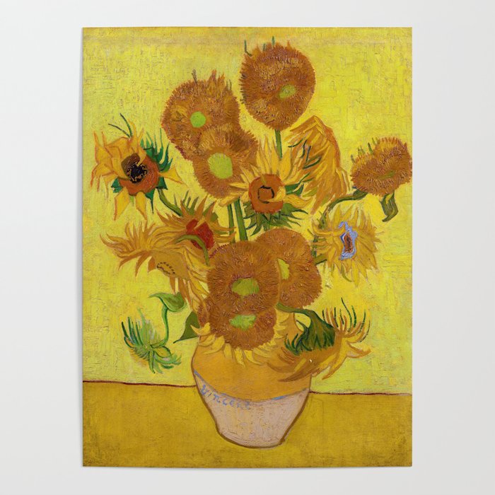 Vincent Van Gogh - Vase with Fifteen Sunflowers Poster