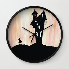 Little Red Riding Hood Enchanted House Fairy Tale Storybook Haunted house Spooky illustration Wall Clock