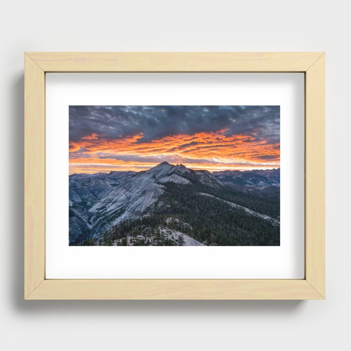 Firey Yosemite Sunrise Recessed Framed Print