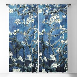 Van Gogh Almond Blossoms Dark Navy Blue Blackout Curtain