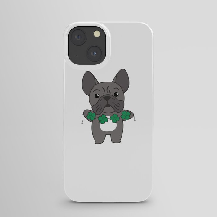 French Bulldog Shamrocks Cute Animals For Luck iPhone Case