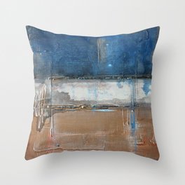 Metallic Square Series II - Navy and Copper Throw Pillow