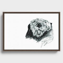 Happy Otter Framed Canvas