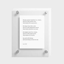 We join spokes together in a wheel - Lao Tzu Poem - Literature - Typewriter Print Floating Acrylic Print