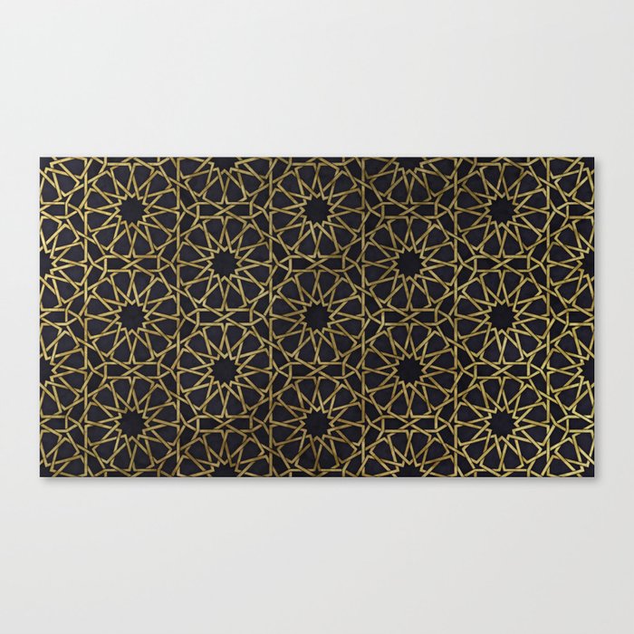 Islamic decorative pattern with golden artistic texture Canvas Print