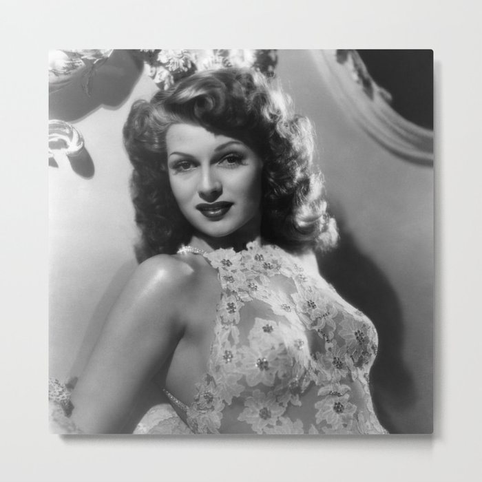 Rita Hayworth, Hollywood Starlet black and white photograph / black and white photography Metal Print