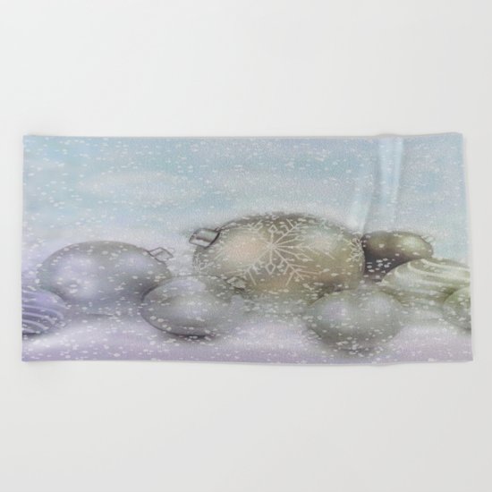 Romantic Christmas Beach Towel