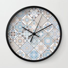 Mediterranean Decorative Tile Print XIII Wall Clock