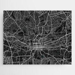 Johannesburg City Map of Gauteng, South Africa in Dark Jigsaw Puzzle