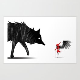 Little Red and the Big Bad Wolf Art Print