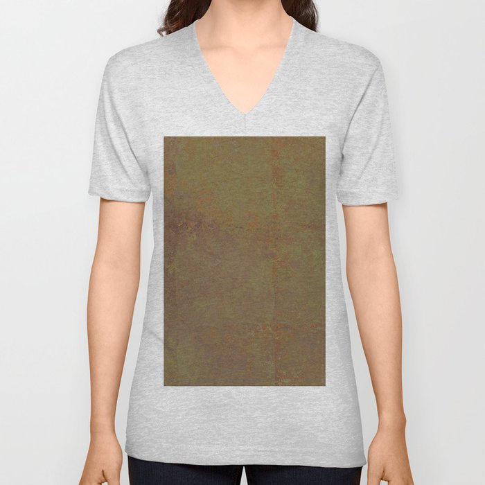 Abstract copper rusty crumpled paper V Neck T Shirt