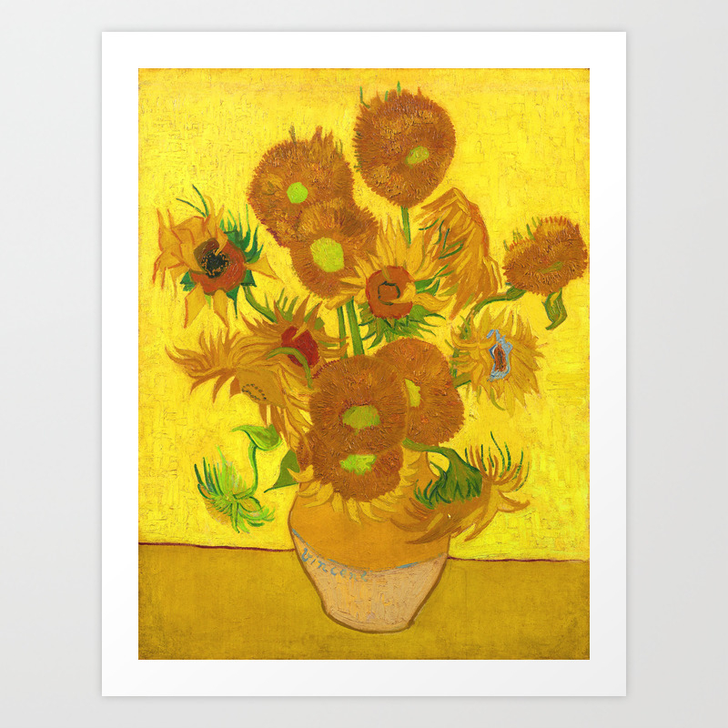 Vincent Van Gogh Fifteen Sunflowers In A Vase Art Print By