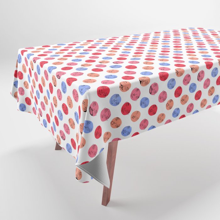 Many Faces Pattern Tablecloth