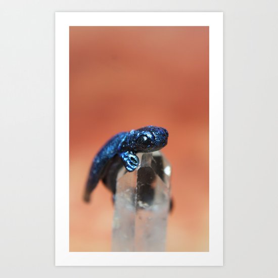 Blue Dragon sculpture photograph Art Print
