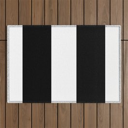 2 black lines with white background pattern Outdoor Rug