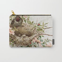 Vintage Bird with Eggs in Nest Carry-All Pouch