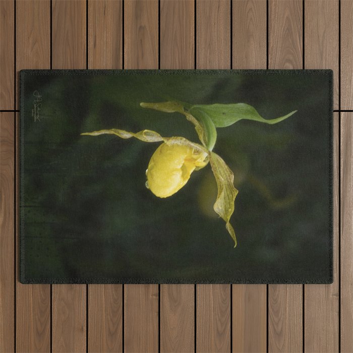 After The Rain Lady Slipper Outdoor Rug
