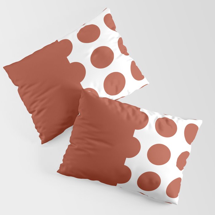 Elegant Dots Polka Dots Circles Spots Burnt Orange White Pillow Sham