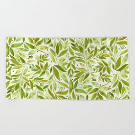 Leafy Green Beach Towel