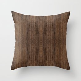 Minimalist Dark Wood Throw Pillow