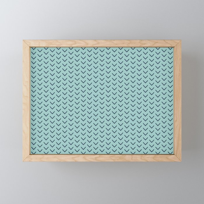 Arrows - Eggshell Blue + Navy Framed Mini Art Print