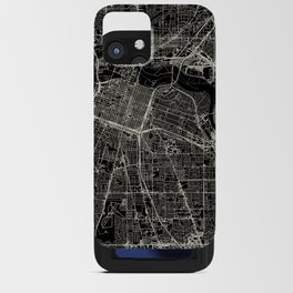 USA, Sacramento City Map - Aesthetic - Black and White iPhone Card Case