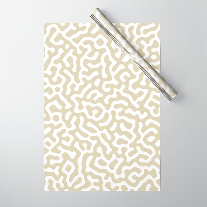 Beige and white seamless labyrinth pattern Wrapping Paper