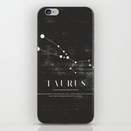 TAURUS - Zodiac Sign Constelation - Black and White Aesthetic iPhone Skin