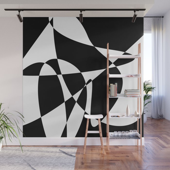 Abstract Black And White Graphic Design Wall Mural by ...