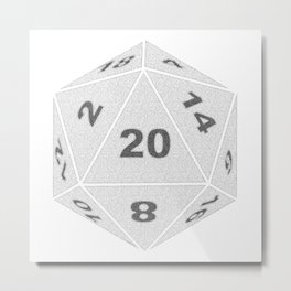 20 Sided Dice Metal Print | Grayscale, Dnd, Graphicdesign, Stipple, Black And White, D D, Dots, Digital, Dungeonsanddragons 