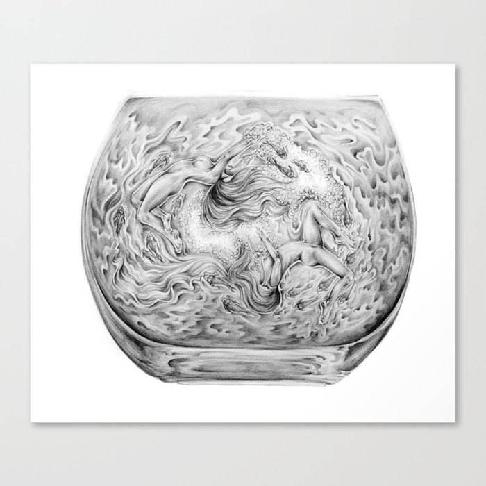 Two Lost Souls Swimming In A Fish Bowl Canvas Print