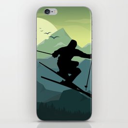 Skier Silhouette iPhone Skin