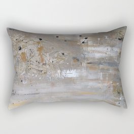 Silver and Gold Abstract Rectangular Pillow
