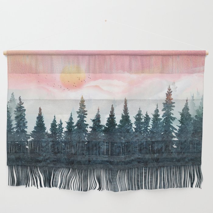 Forest Under the Sunset Wall Hanging