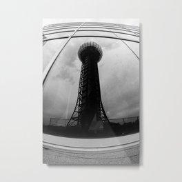 Knoxville 1982 Sunsphere Reflection Black and White Metal Print | Photo, Knoxville, Reflection, Structure, Tourism, Sunsphere, Building, Globe, Digital, Historic 