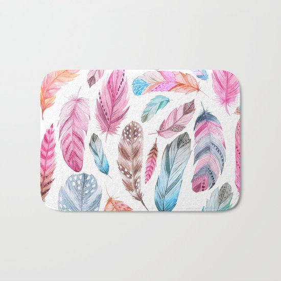 Watercolor coton Bath Mat