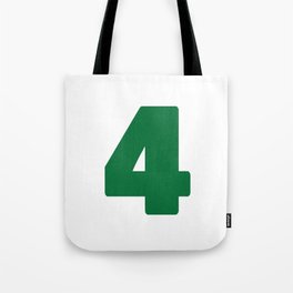 4 (Olive & White Number) Tote Bag