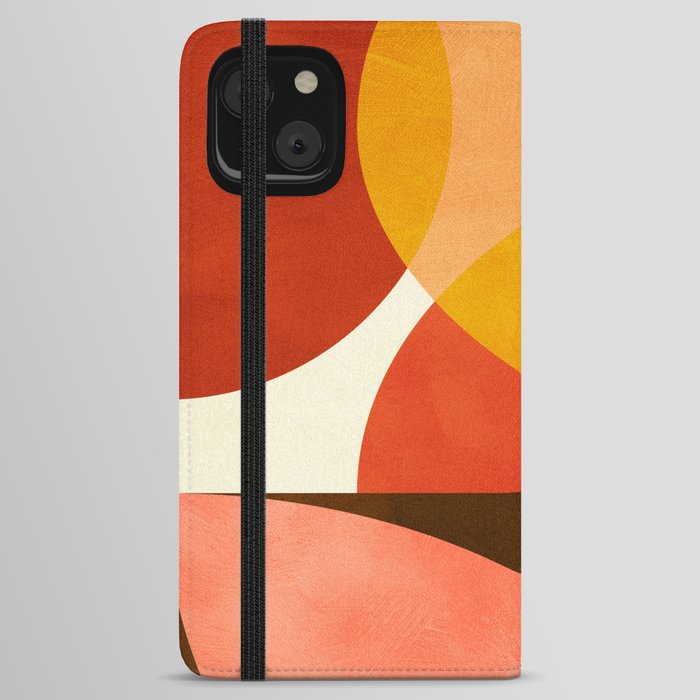 geometric autumn sun abstract iPhone Wallet Case