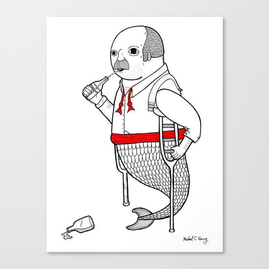On the merman's propensity towards intemperance, pugnacity, and adultery Canvas Print