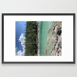 Turquoise mountain lake Framed Art Print