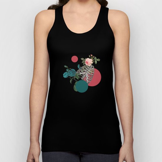 Skull Rose and Polka Dot Unisex Tank Top