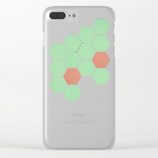 Mint Honeycomb Clear iPhone Case