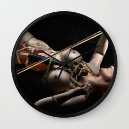 Nude Violin - Fine Art of Bondage Wall Clock