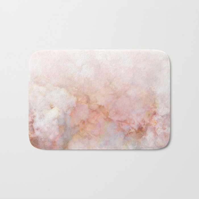 Beautiful Pink and Gold Ombre marble under snow Bath Mat
